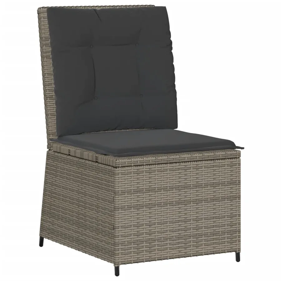 Salon de jardin 7 pcs avec coussins Gris Résine tressée - 7