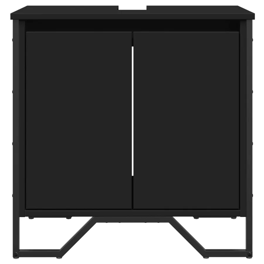 Armoire lavabo de salle de bain noir 60x35x60 cm - 4