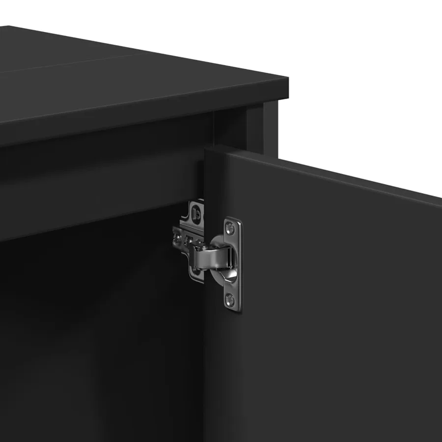 Armoire lavabo de salle de bain noir 60x35x60 cm - 7