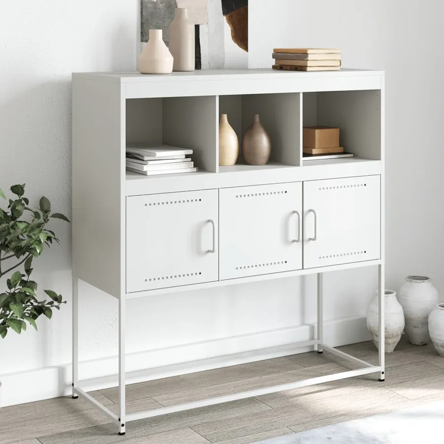 Buffet blanc 100,5x39x107 cm acier