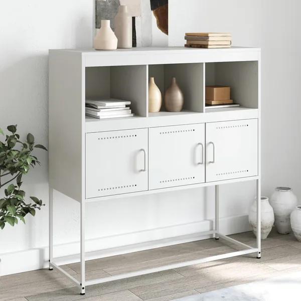 Buffet blanc 100,5x39x107 cm acier