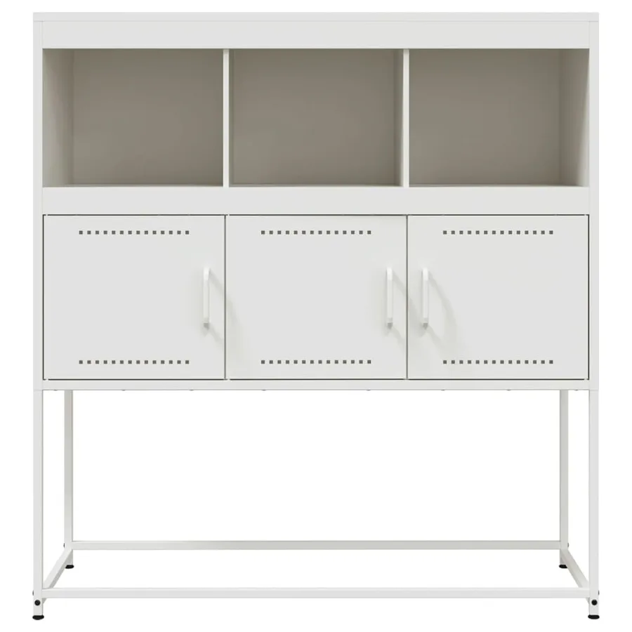 Buffet blanc 100,5x39x107 cm acier - 6