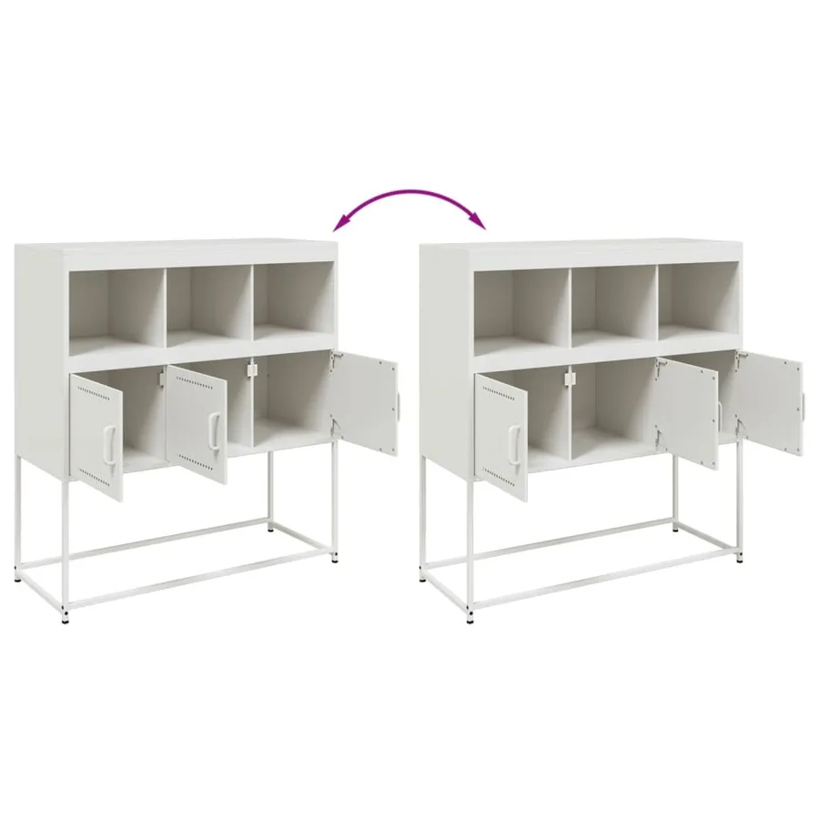 Buffet blanc 100,5x39x107 cm acier - 9