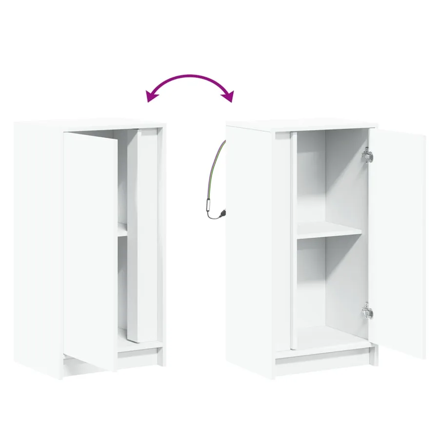 Buffet avec LED blanc 42,5x34x85 cm bois d'ingénierie - 10