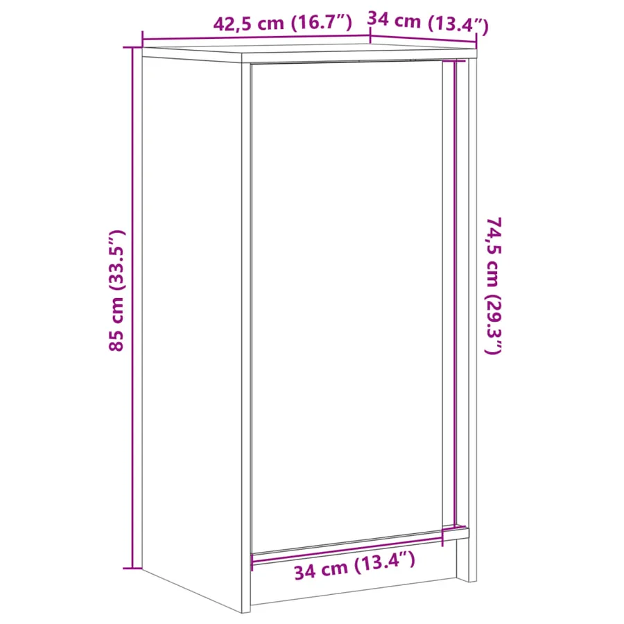 Buffet avec LED blanc 42,5x34x85 cm bois d'ingénierie - 16