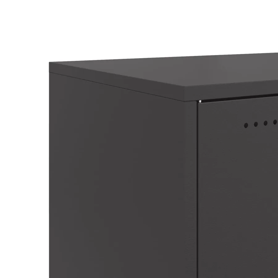 Buffet noir 100,5x39x72 cm acier - 11