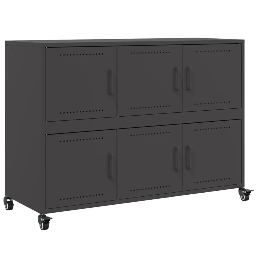 Buffet noir 100,5x39x72 cm acier - 2
