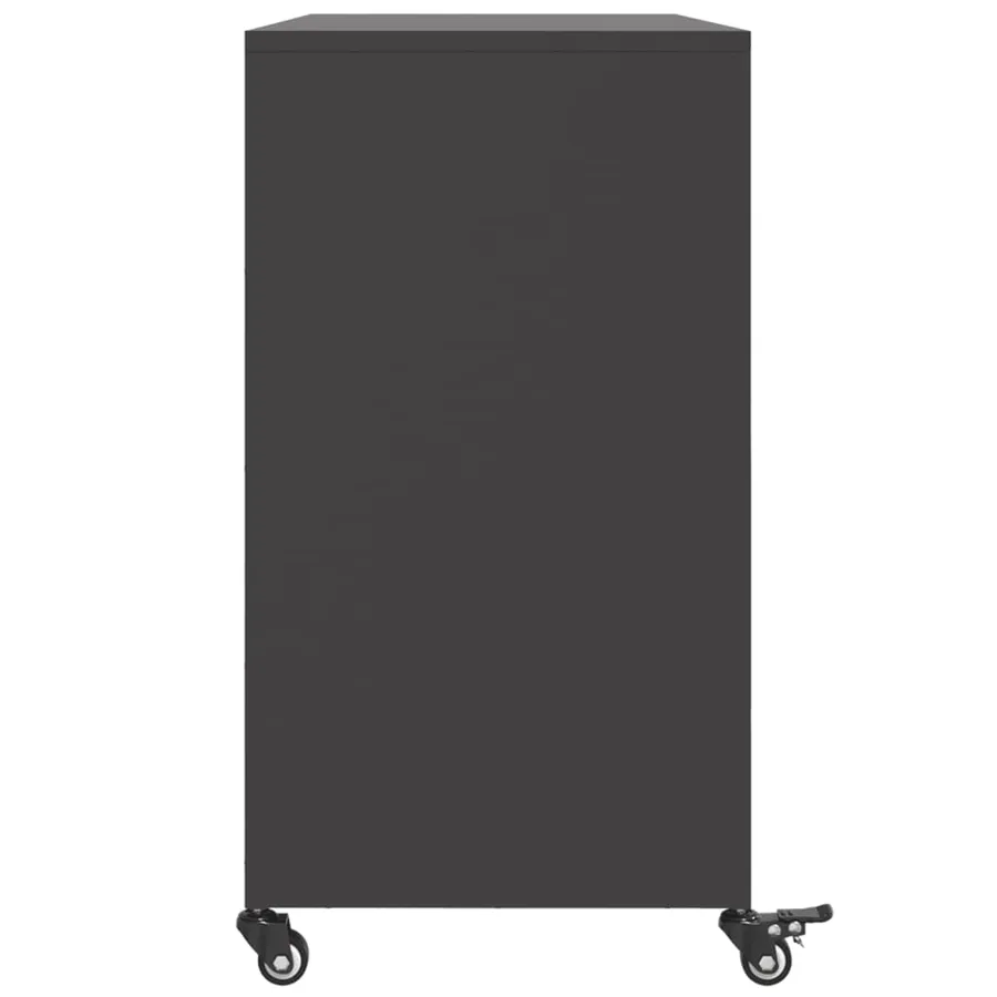 Buffet noir 100,5x39x72 cm acier - 7