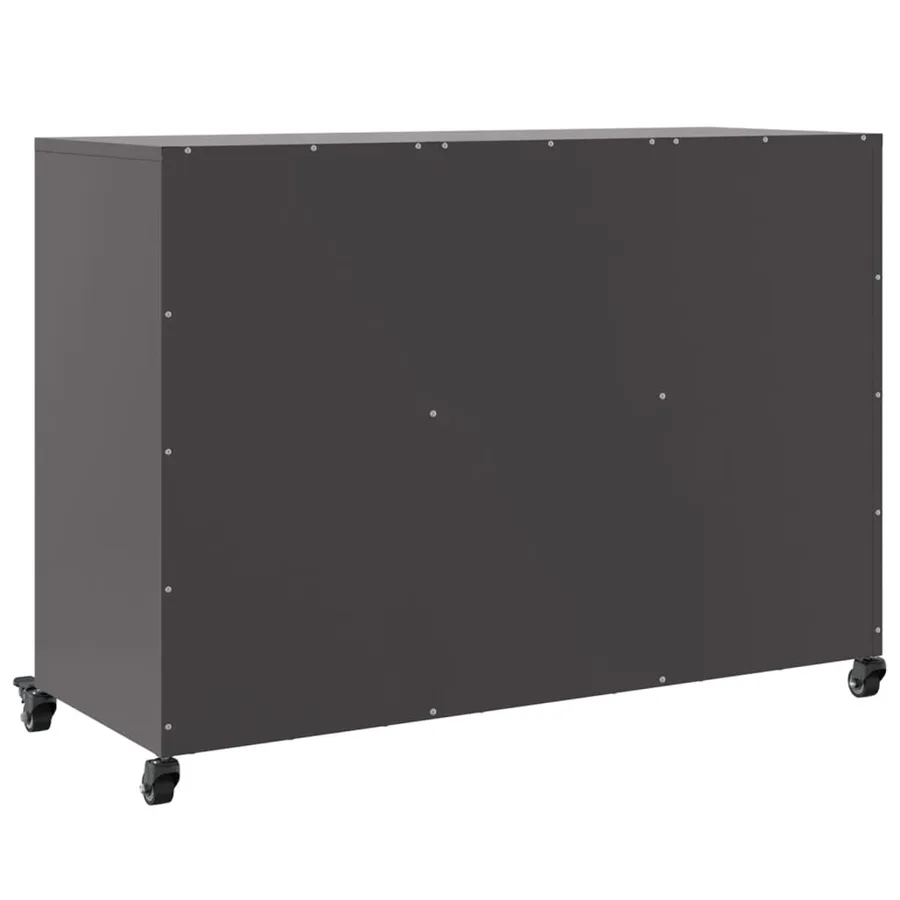 Buffet noir 100,5x39x72 cm acier - 8