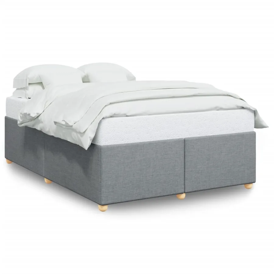 Cadre de lit sans matelas gris clair 140x200 cm tissu - 2