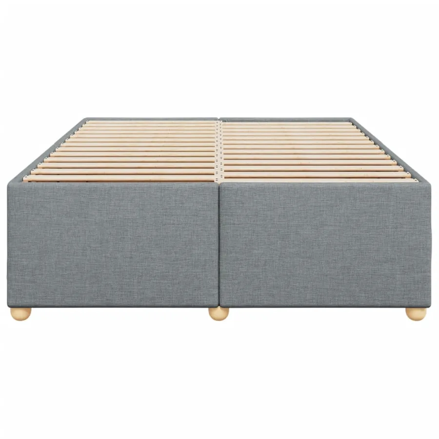 Cadre de lit sans matelas gris clair 140x200 cm tissu - 4