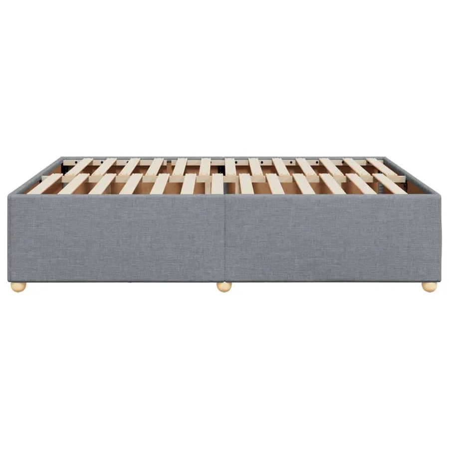 Cadre de lit sans matelas gris clair 140x200 cm tissu - 5