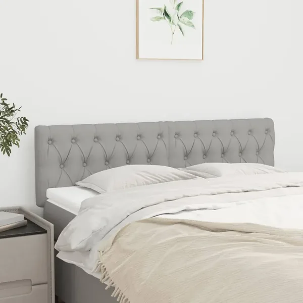 Têtes de lit Gris clair 144x7x78/88 cm Tissu