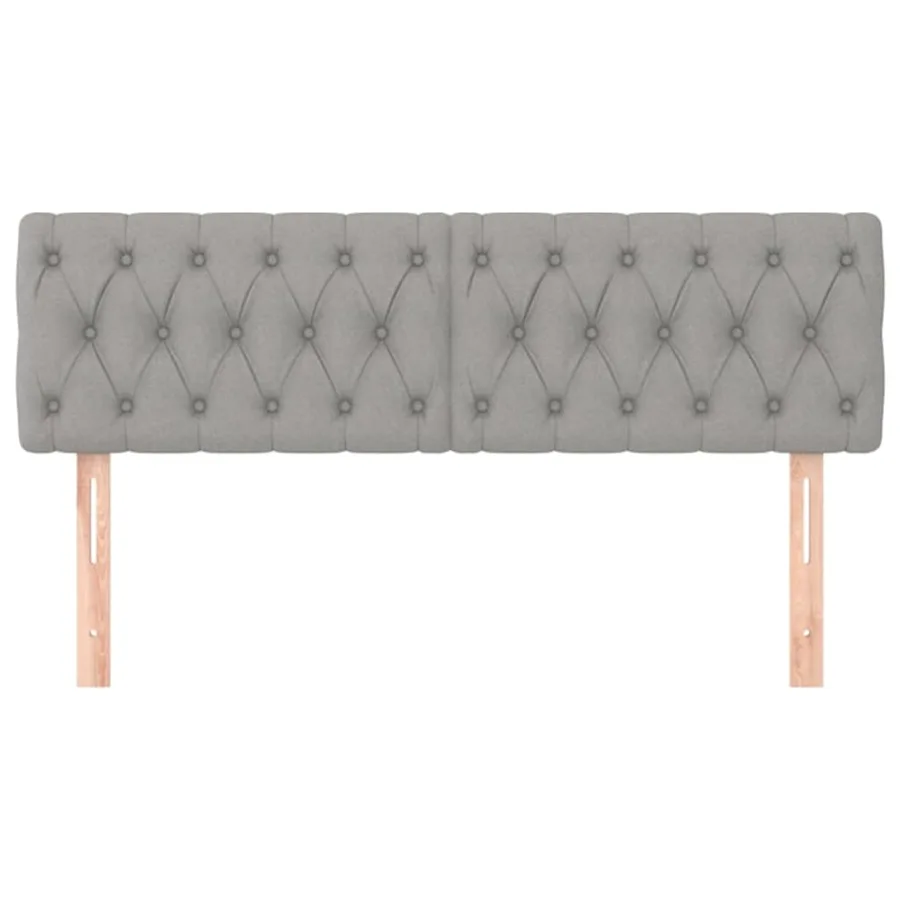 Têtes de lit Gris clair 144x7x78/88 cm Tissu - 3