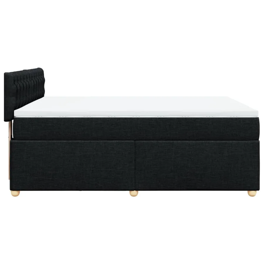 Sommier à lattes de lit avec matelas Noir 140x200 cm Tissu - 5