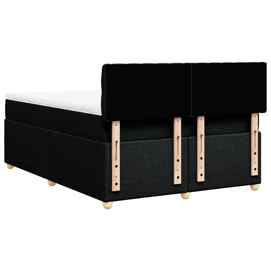 Sommier à lattes de lit avec matelas Noir 140x200 cm Tissu - 6