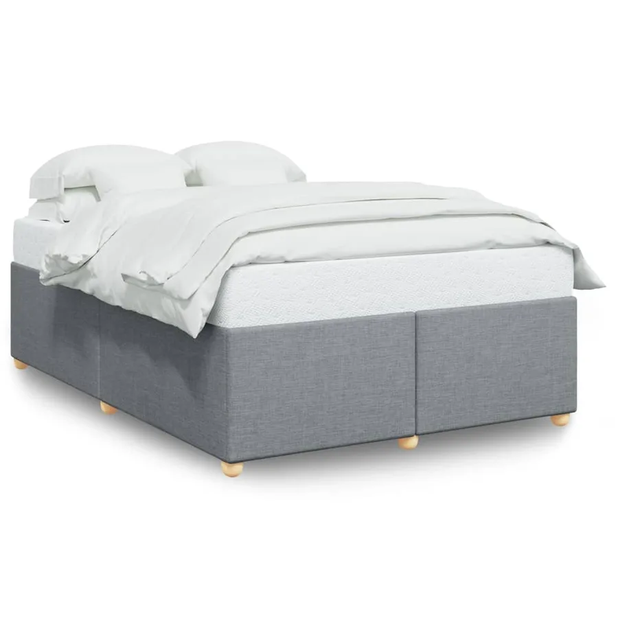 Cadre de lit sans matelas gris clair 160x200 cm tissu - 2
