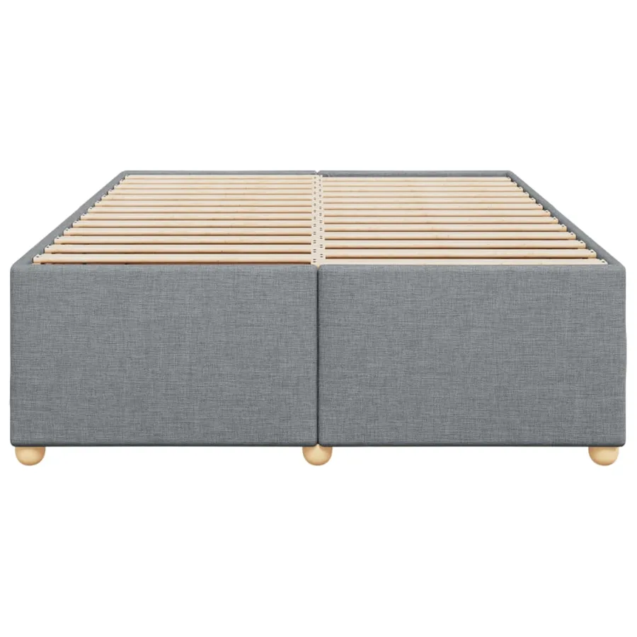 Cadre de lit sans matelas gris clair 160x200 cm tissu - 4