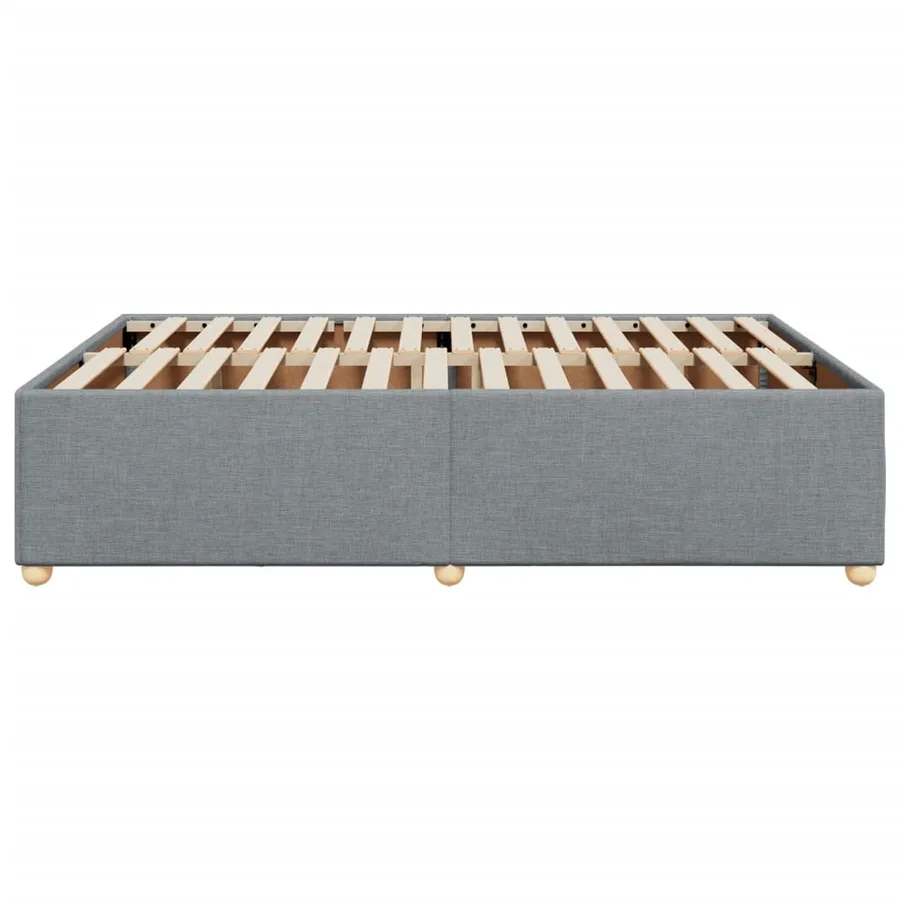 Cadre de lit sans matelas gris clair 160x200 cm tissu - 5