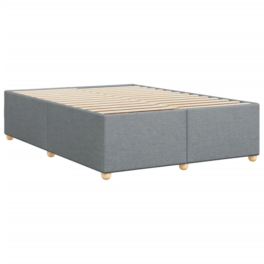 Cadre de lit sans matelas gris clair 160x200 cm tissu - 6