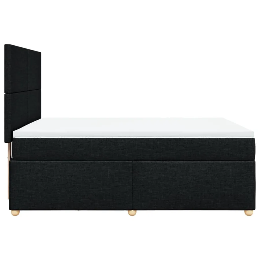 Sommier à lattes de lit avec matelas Noir 140x200 cm Tissu - 5