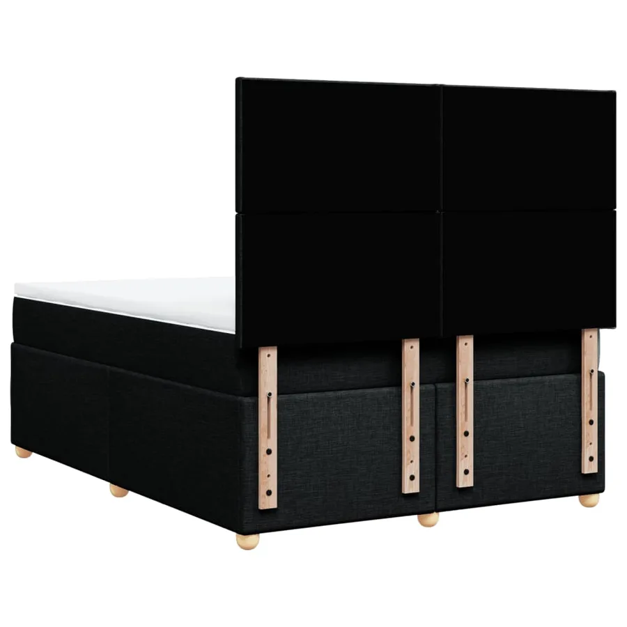 Sommier à lattes de lit avec matelas Noir 140x200 cm Tissu - 6