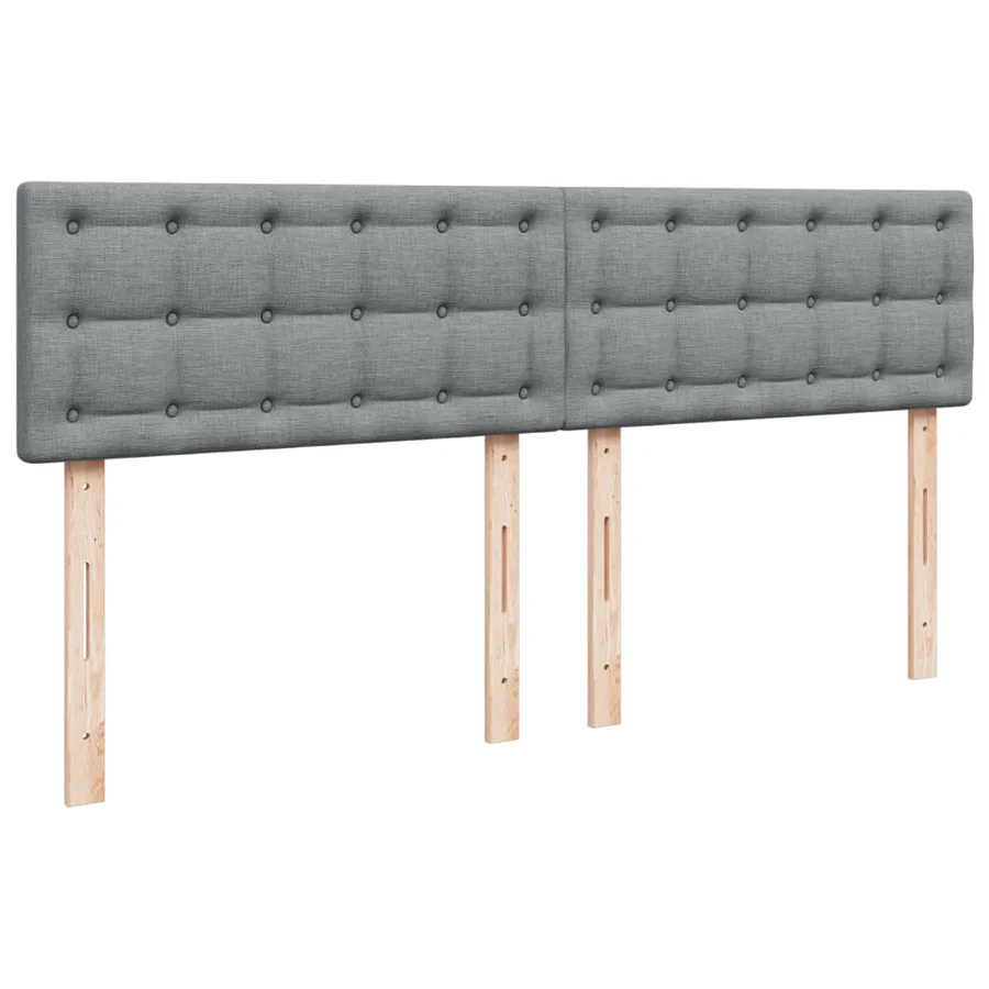 Sommier à lattes de lit avec matelas Gris clair 180x200cm Tissu - 10