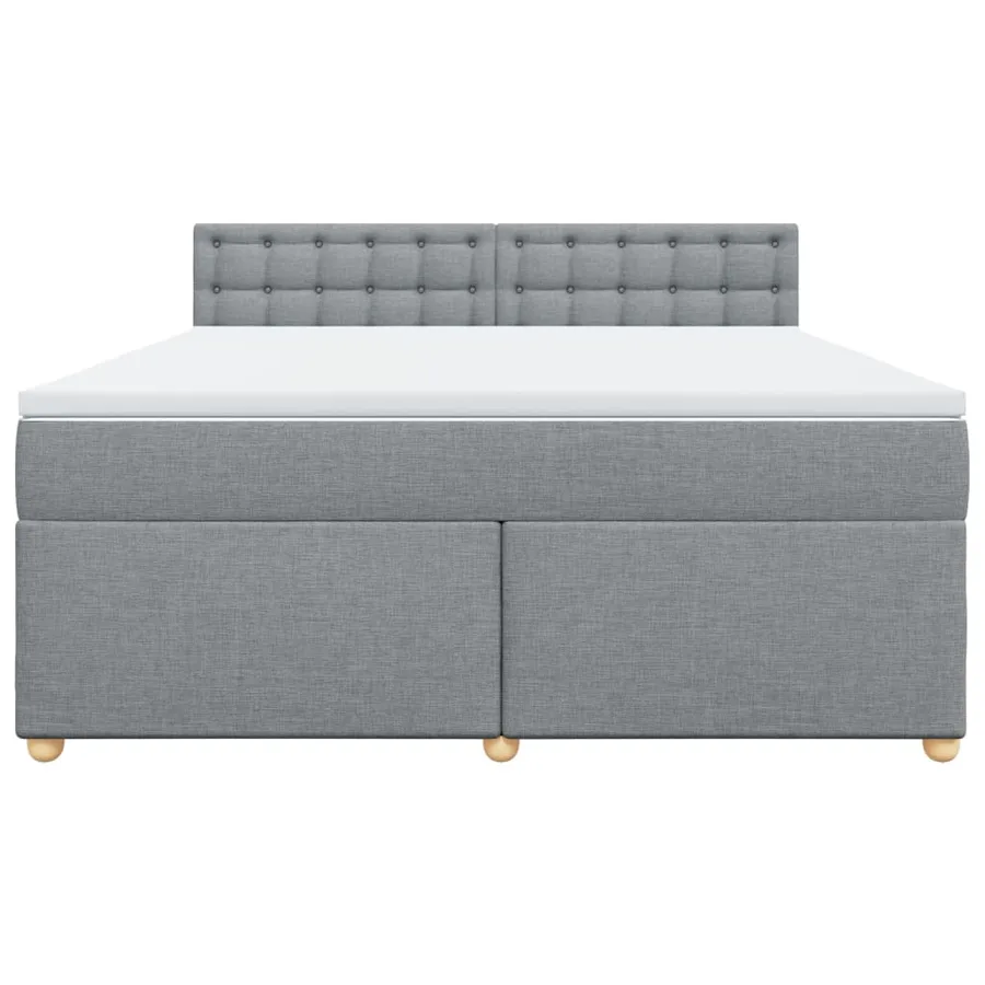 Sommier à lattes de lit avec matelas Gris clair 180x200cm Tissu - 4