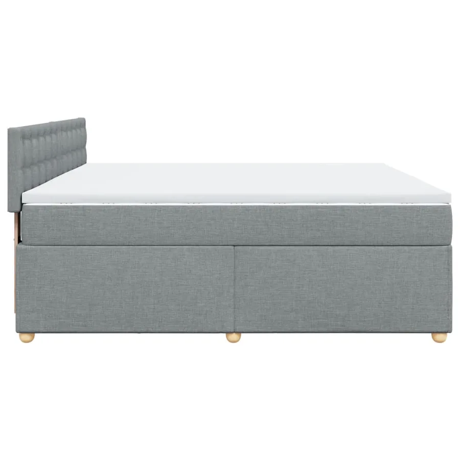 Sommier à lattes de lit avec matelas Gris clair 180x200cm Tissu - 5