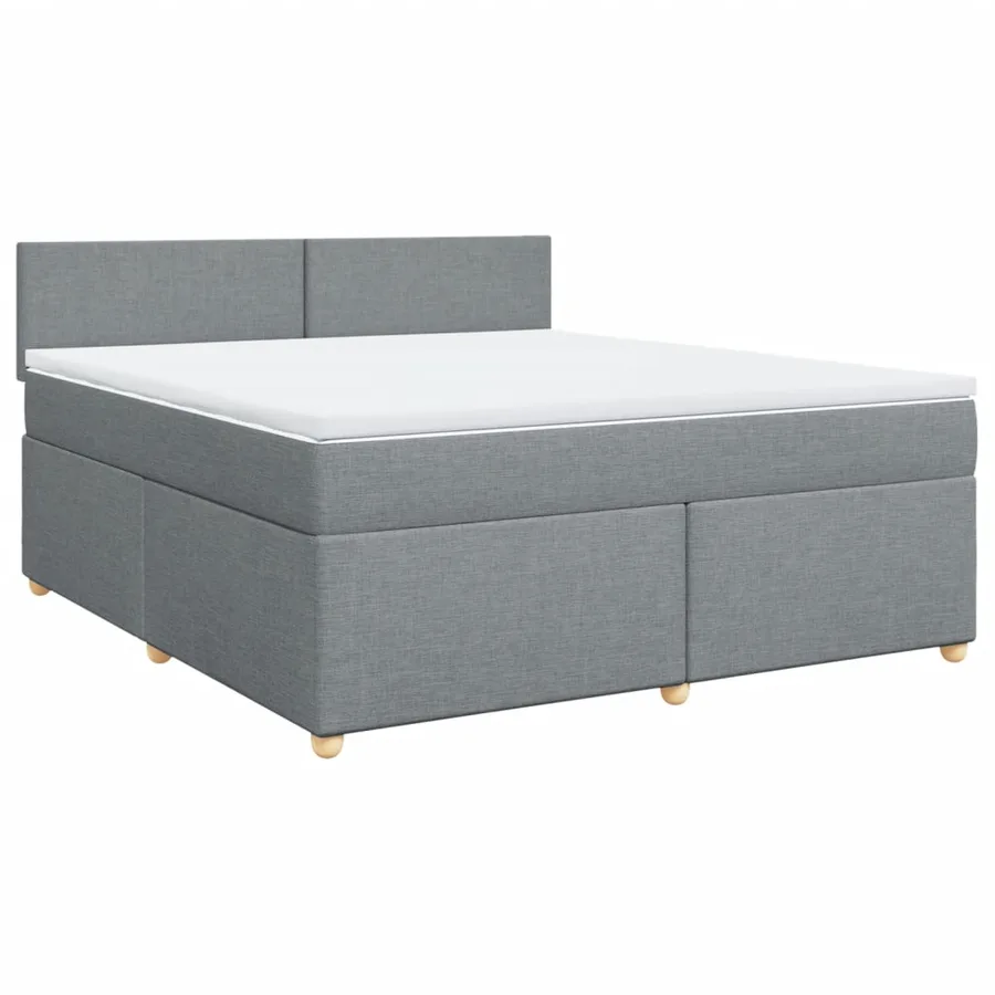 Sommier à lattes de lit avec matelas Gris clair 180x200cm Tissu - 2