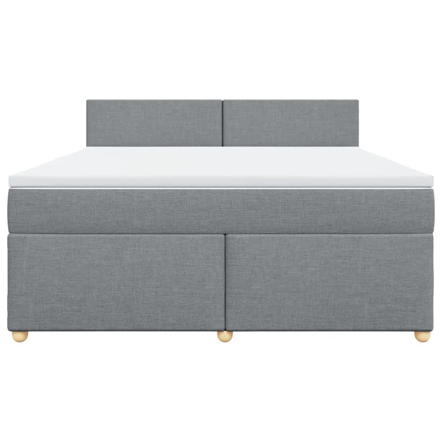 Sommier à lattes de lit avec matelas Gris clair 180x200cm Tissu - 4