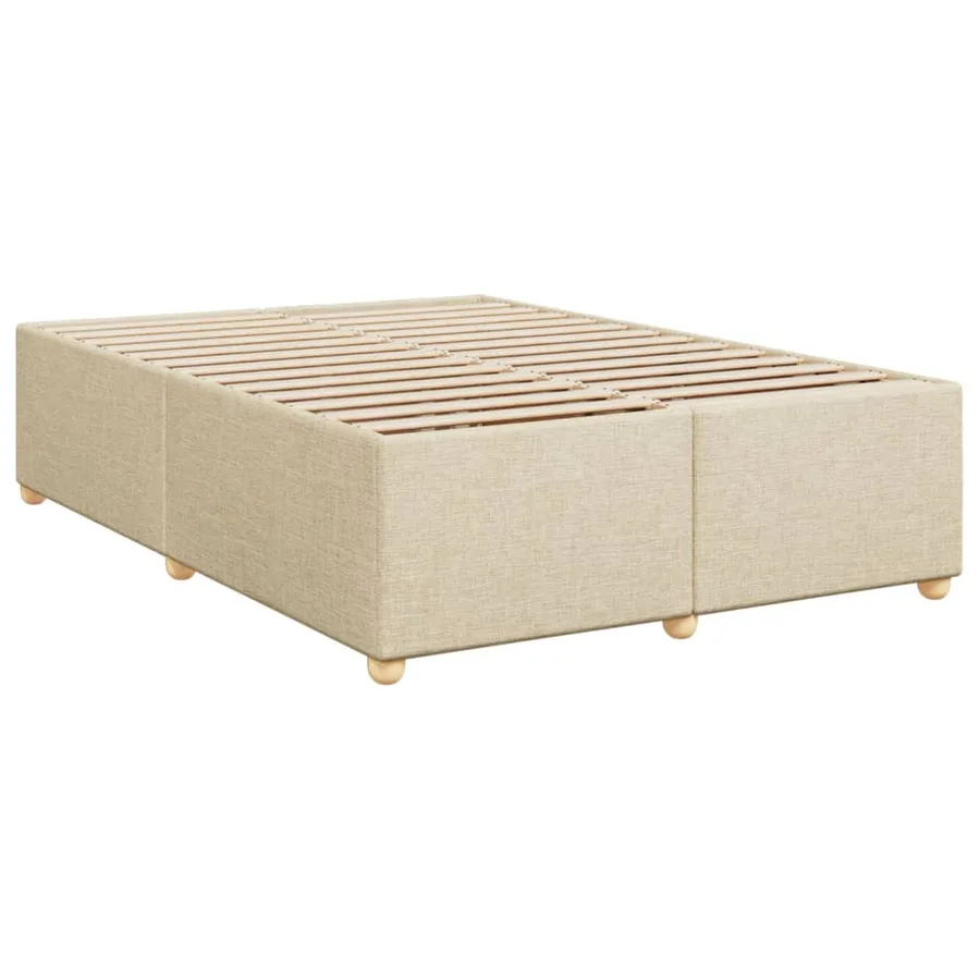 Cadre de lit sans matelas crème 140x190 cm tissu - 3