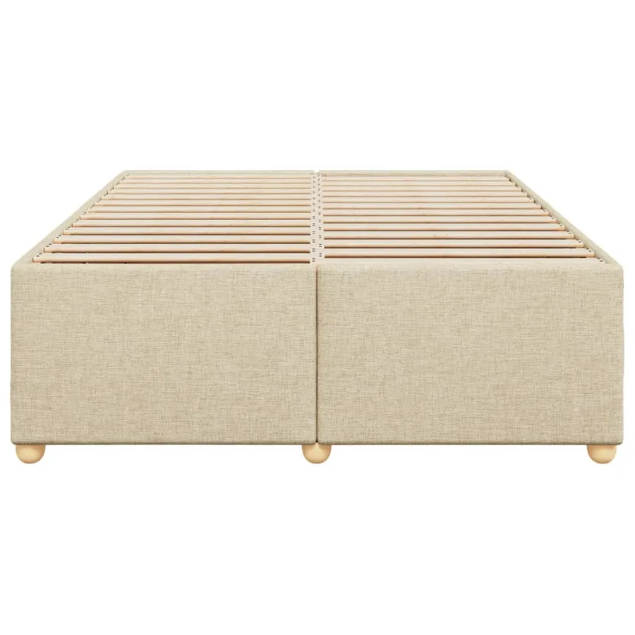 Cadre de lit sans matelas crème 140x200 cm tissu - 4