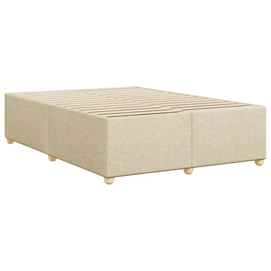 Cadre de lit sans matelas crème 160x200 cm tissu - 6