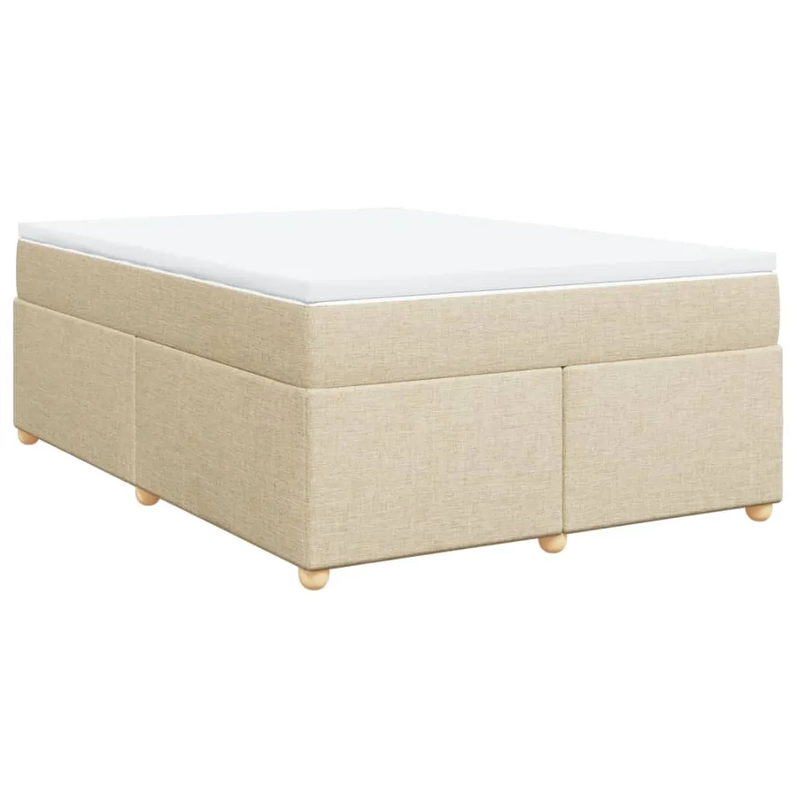 Sommier à lattes de lit avec matelas Crème 140x200 cm Tissu - 2