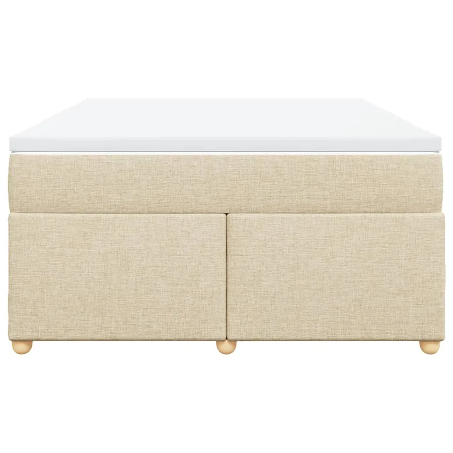 Sommier à lattes de lit avec matelas Crème 140x200 cm Tissu - 4