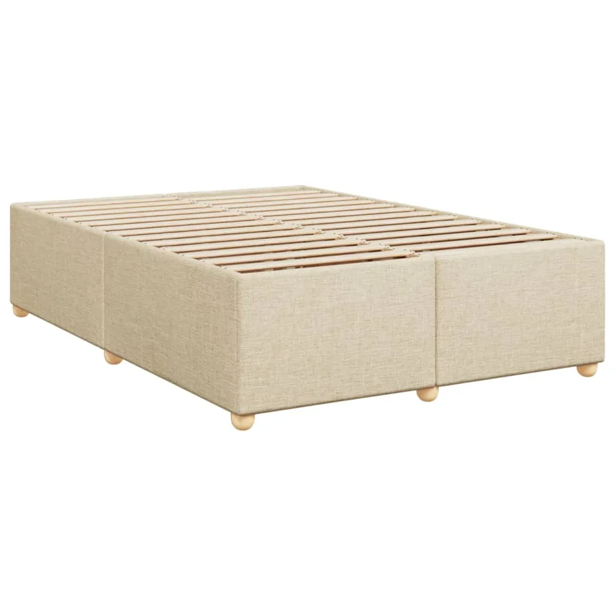 Sommier à lattes de lit avec matelas Crème 140x200 cm Tissu - 5