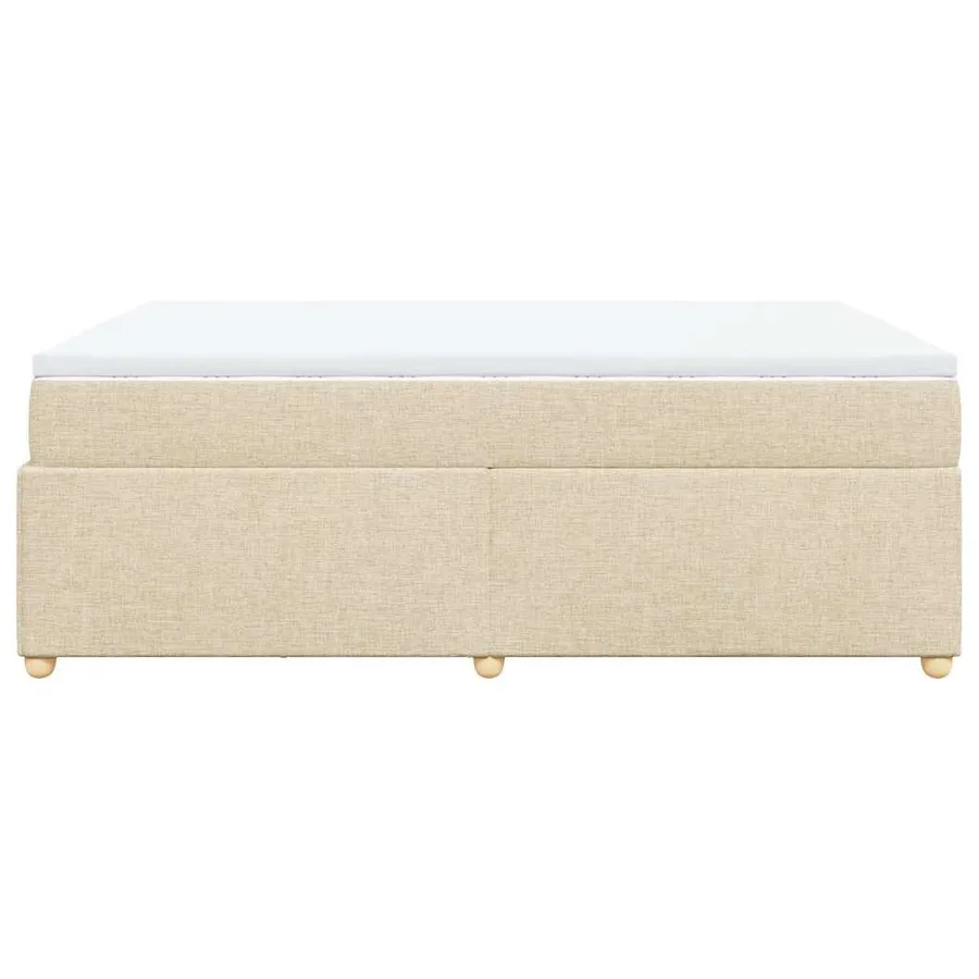 Sommier à lattes de lit avec matelas Crème 140x200 cm Tissu - 8