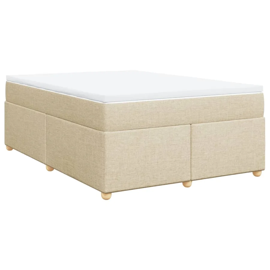 Sommier à lattes de lit avec matelas Crème 140x200 cm Tissu - 9