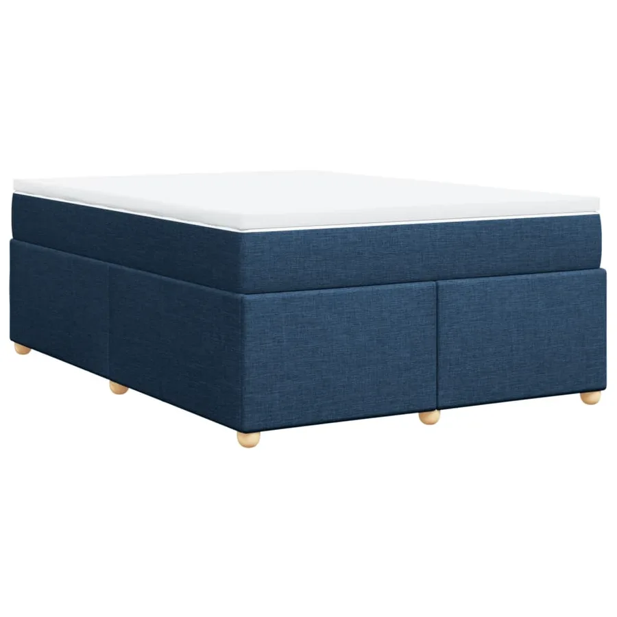Sommier à lattes de lit avec matelas Bleu 160x200 cm Tissu - 9