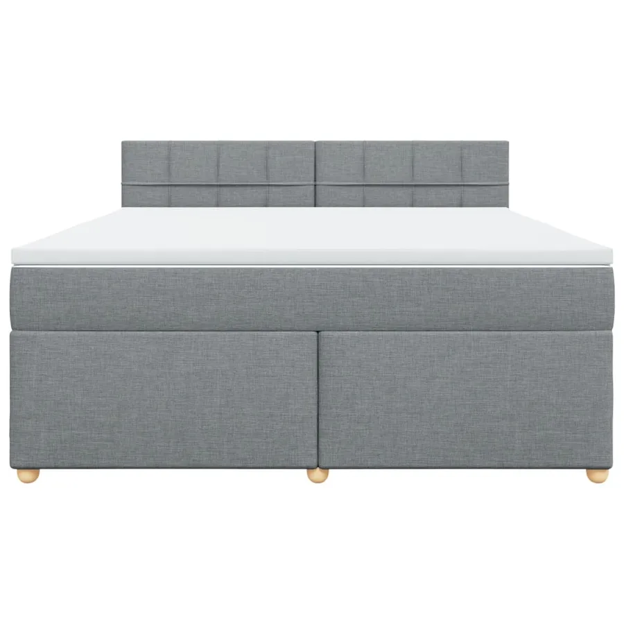Sommier à lattes de lit avec matelas Gris clair 180x200cm Tissu - 4