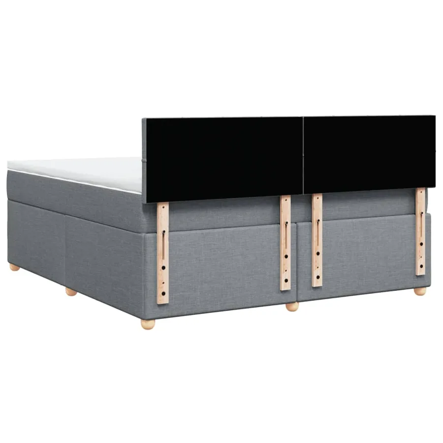 Sommier à lattes de lit avec matelas Gris clair 180x200cm Tissu - 6