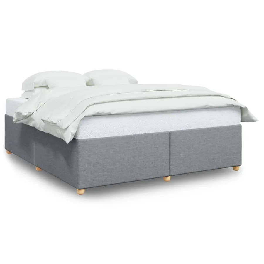 Cadre de lit sans matelas gris clair 200x200 cm tissu - 2