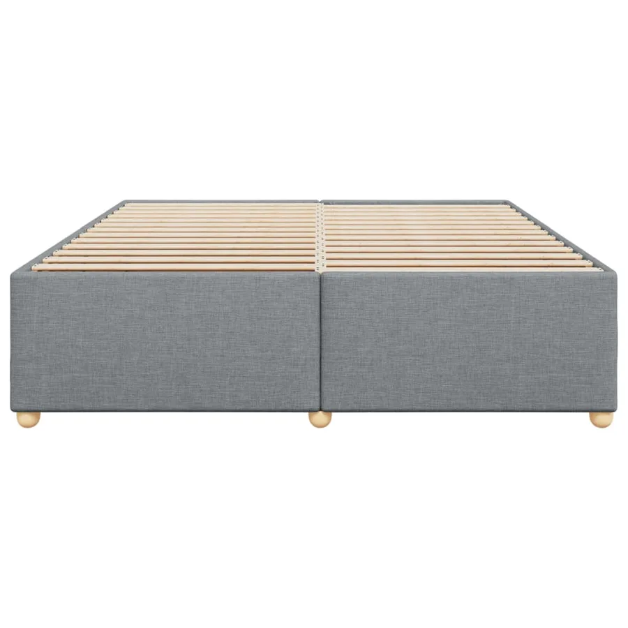 Cadre de lit sans matelas gris clair 200x200 cm tissu - 4