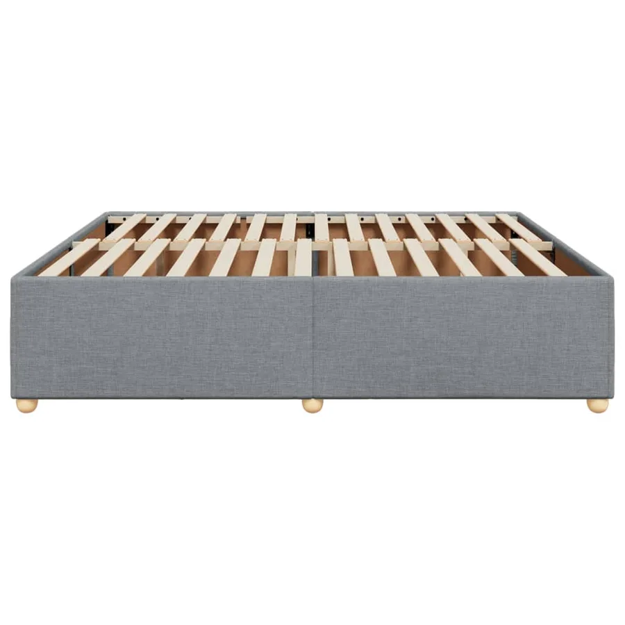Cadre de lit sans matelas gris clair 200x200 cm tissu - 5