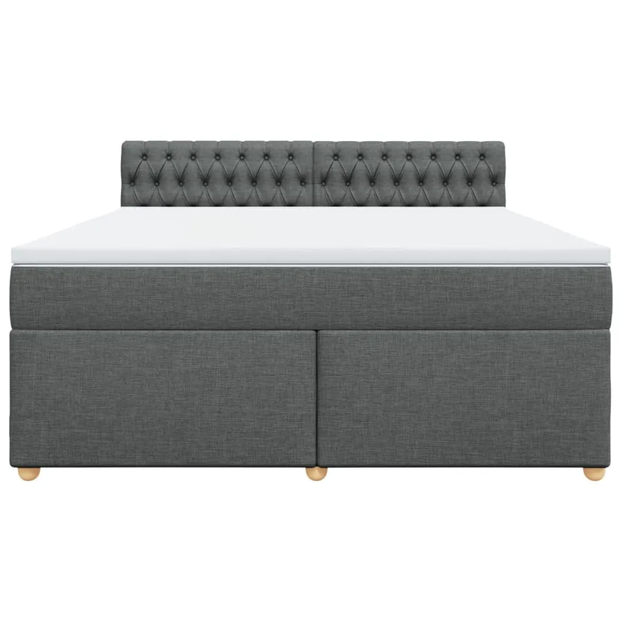 Sommier à lattes de lit avec matelas Gris foncé 180x200cm Tissu - 4