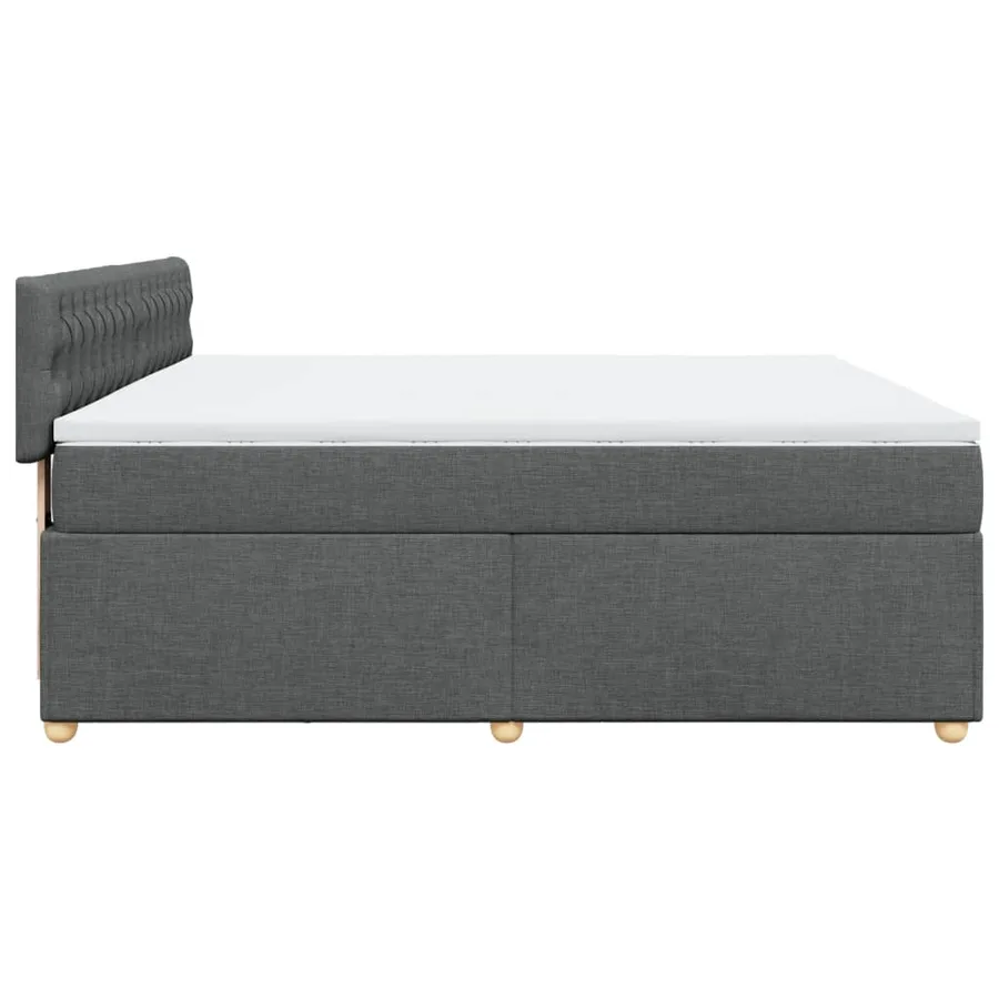 Sommier à lattes de lit avec matelas Gris foncé 180x200cm Tissu - 5