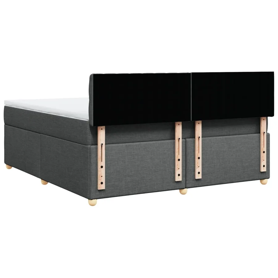 Sommier à lattes de lit avec matelas Gris foncé 180x200cm Tissu - 6