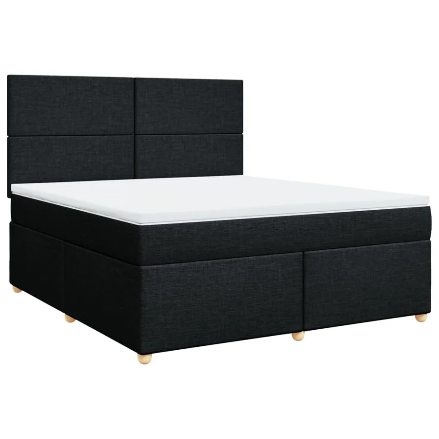 Sommier à lattes de lit avec matelas Noir 180x200 cm Tissu - 2