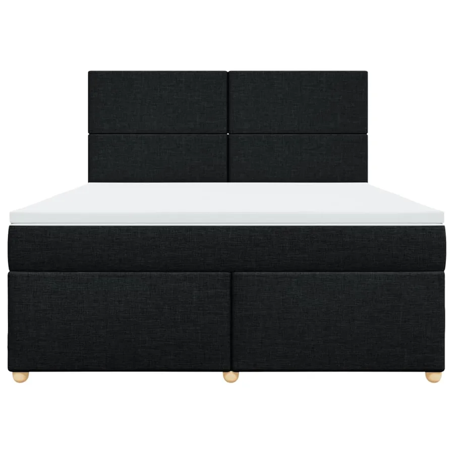Sommier à lattes de lit avec matelas Noir 180x200 cm Tissu - 4